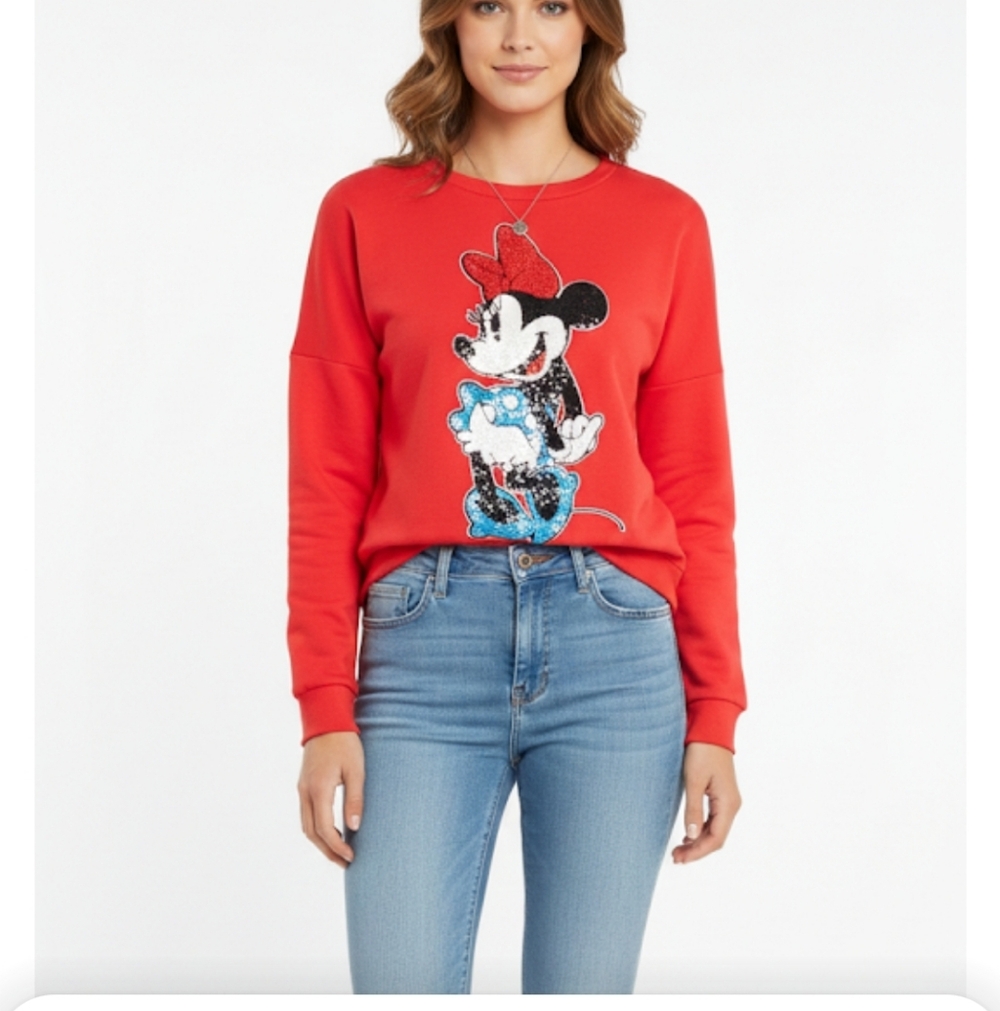 Disney Red Sweatshirt - Picture 1 of 12